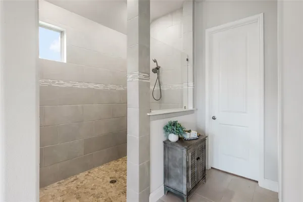 a bathroom with a shower