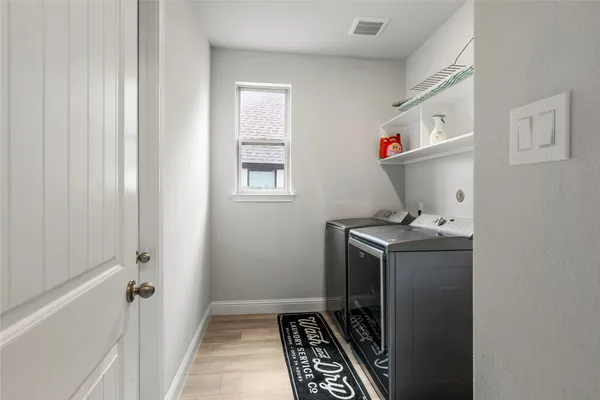 a room with storage and utility