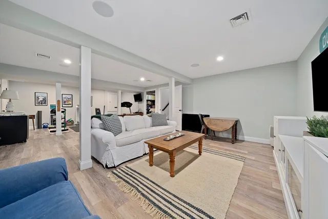 a living room with furniture