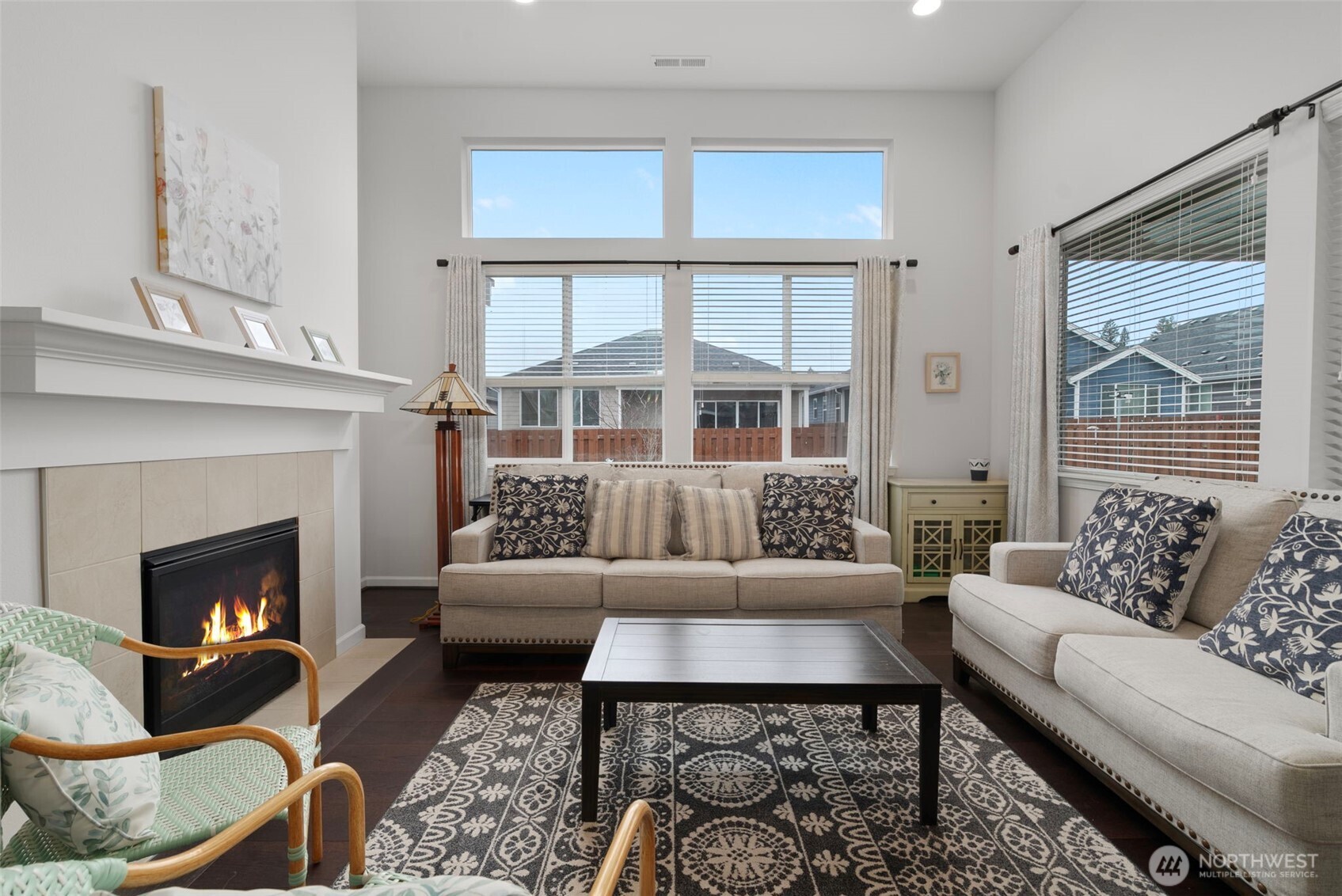3311 Colville Street Southeast Lacey, WA 98513 - Photo 7 of 40 a living room with furniture and a fireplace
