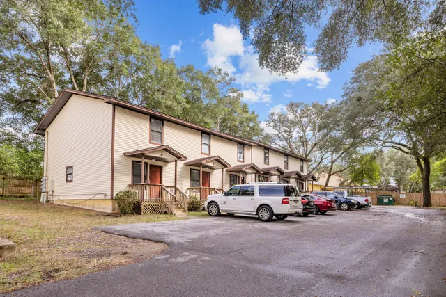 a car parked in front of a house