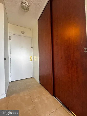 an empty room with closet