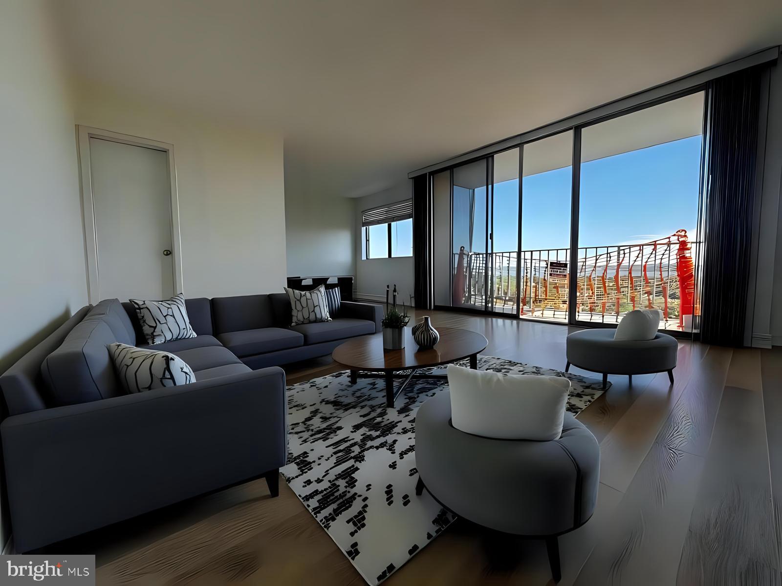 2059 Huntington Avenue, Unit 1101 Alexandria, VA 22303 - Photo 2 of 35 a living room with furniture and a large window