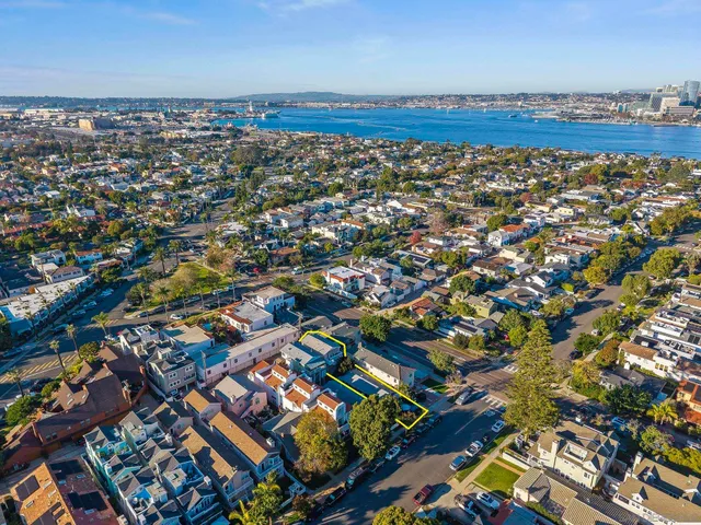 an aerial view of a city
