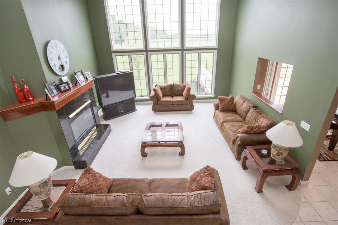 Looking down on Family Room from Second Floor