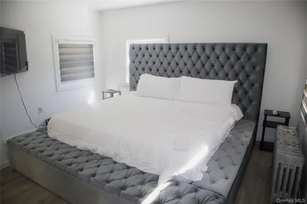 a view of small space with racks on the wall