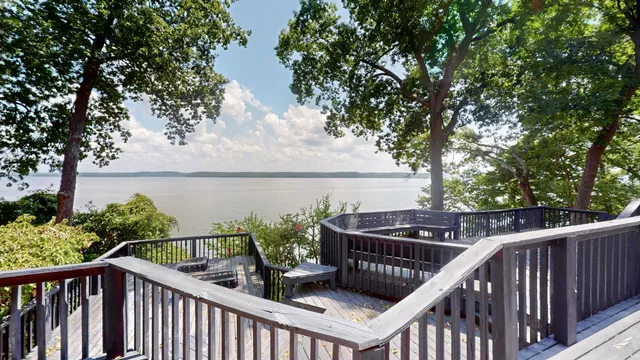 a view of a house with a yard and large tree