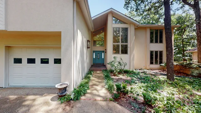 a view of a lake with a outdoor space