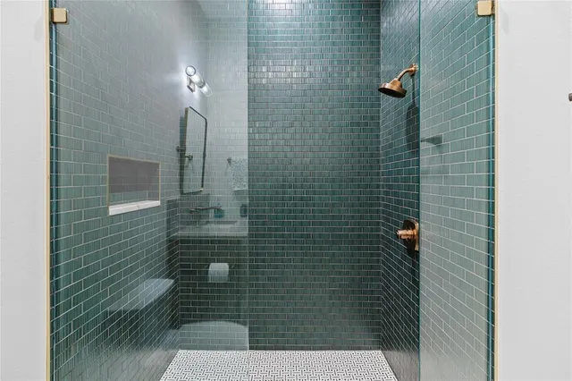 a bathroom with a shower