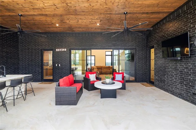 a outdoor space with furniture