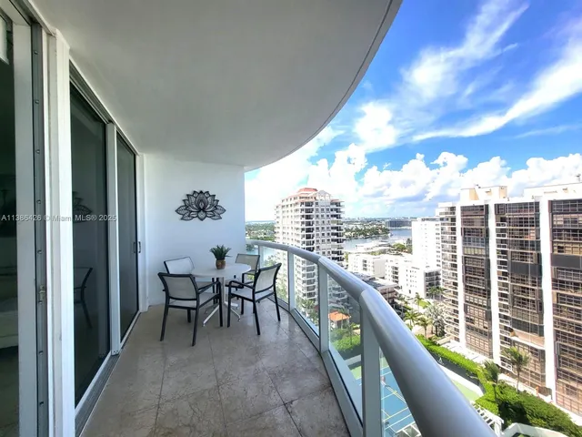 a balcony with city view