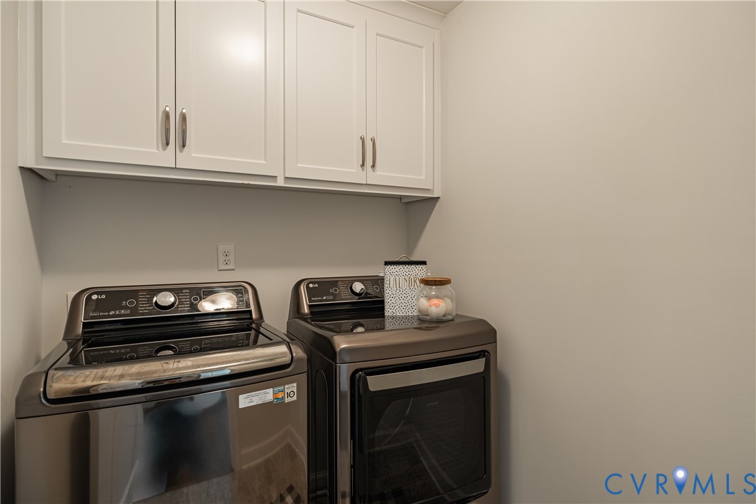 6720 Claiborne Road Sutherland, VA 23885 - Photo 28 of 35 White shaker-style upper cabinetry with silver har
