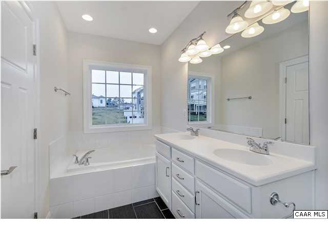 2106 Avinity Loop Charlottesville, VA 22902 - Photo 12 of 18 a bathroom with a tub a sink double vanity and a mirror