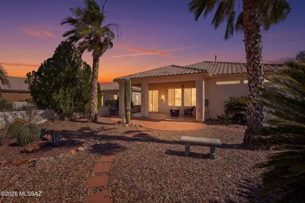 a view of a house with a patio
