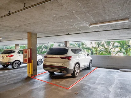 a car parked in the parking area