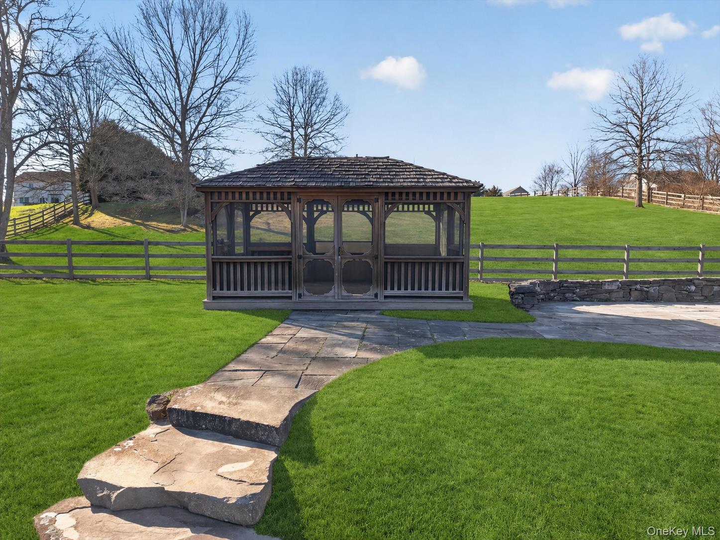 204 Brola Road Middletown, NY 10940 - Photo 36 of 50 Gazebo with patio and fire pit by private pond