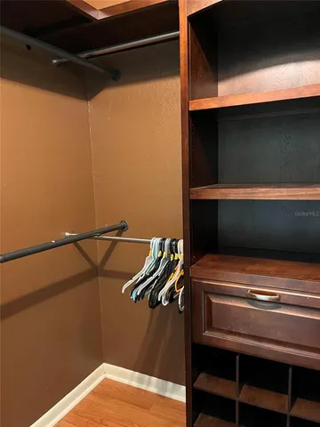 a view of a closet area in a house