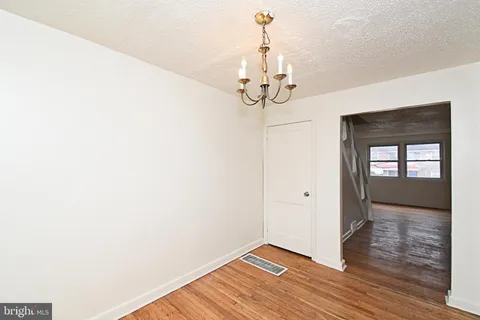a view of a livingroom with a chandelier
