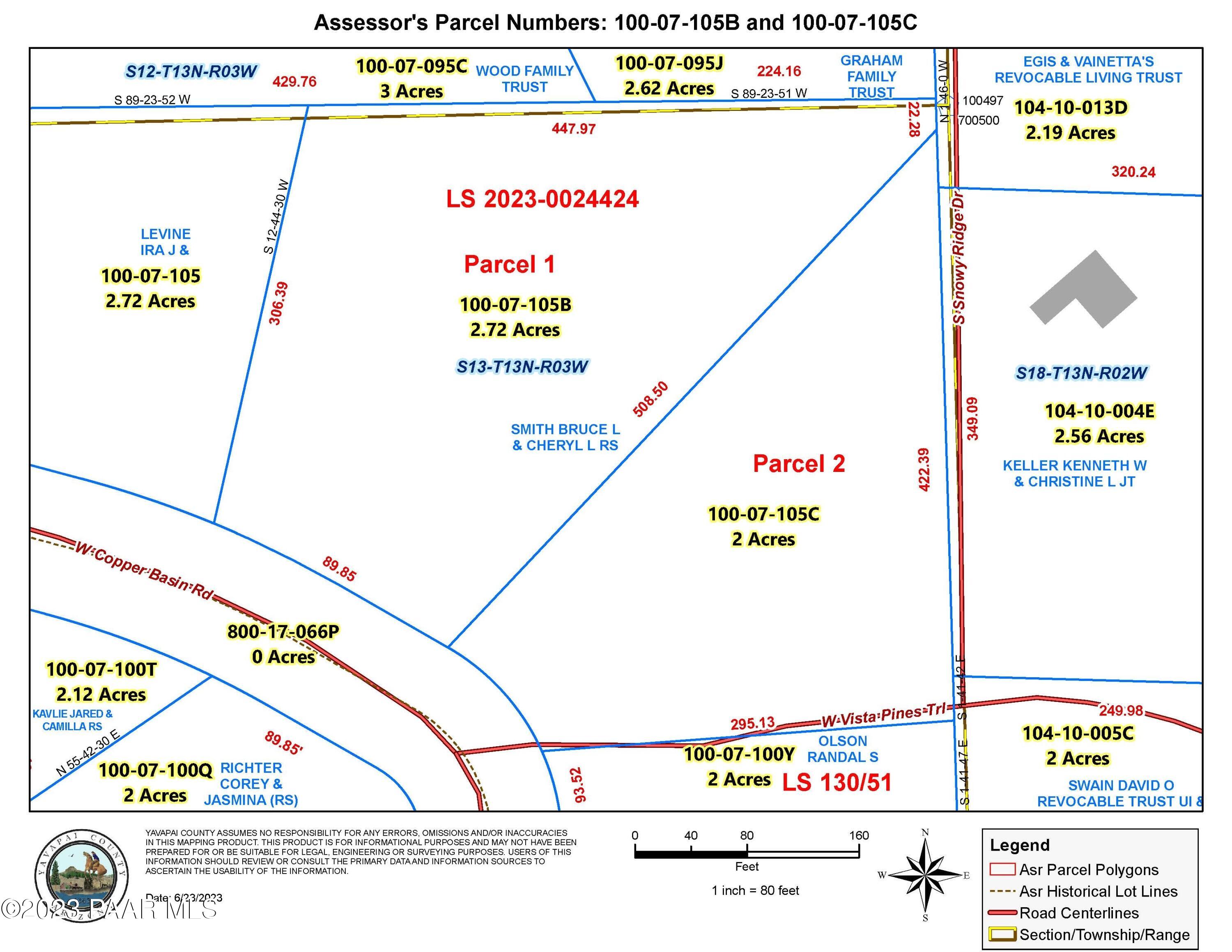 3605 West Copper Basin Road Prescott, AZ 86303 - Photo 2 of 3 3605 Copper Basin_New Map Parcel 1&2