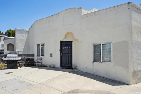 a front view of a house with entryway