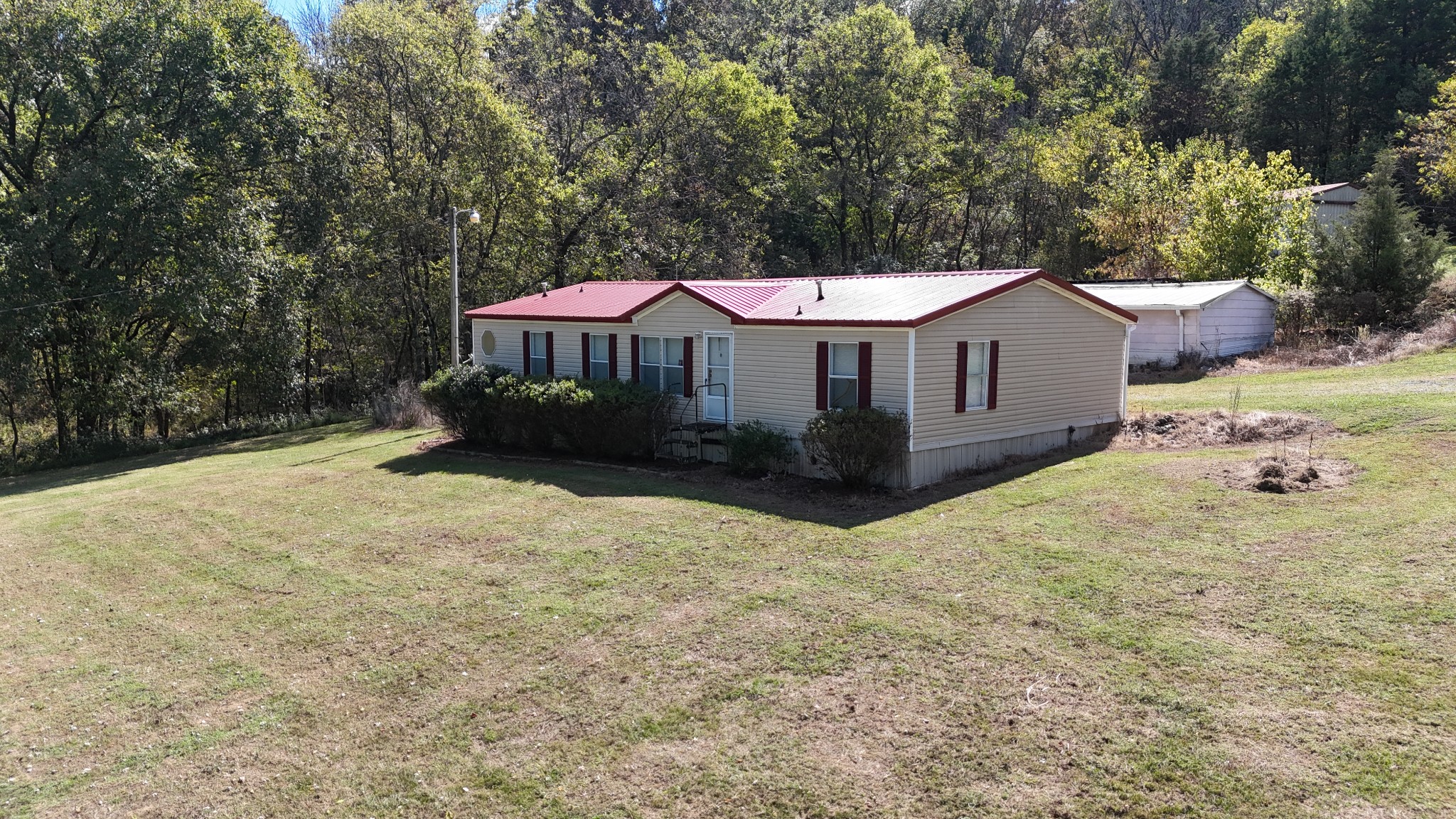 an aerial view of a house