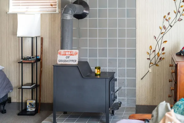 a close view of water heater room