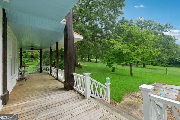 a view of a deck having patio