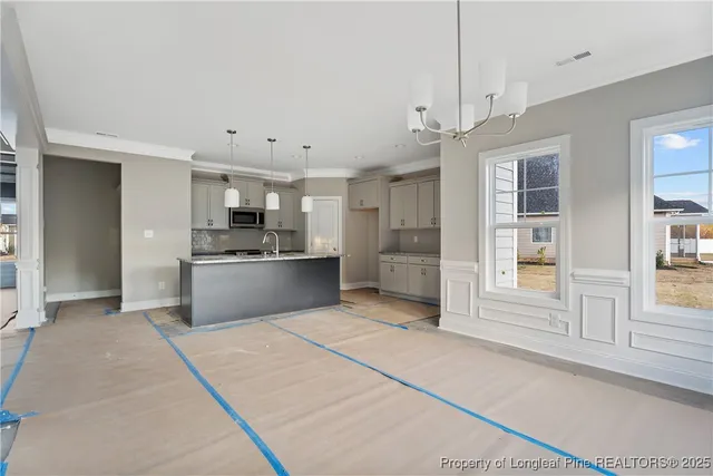 a view of kitchen with windows