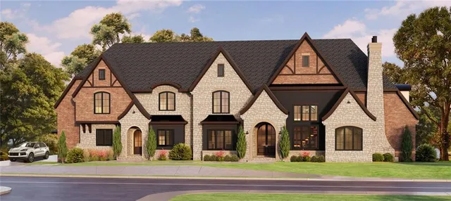 a front view of multiple houses