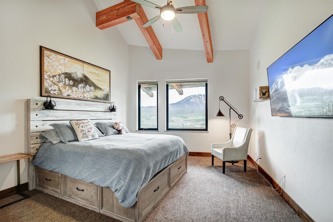 363 Angler Mountain Ranch Road Silverthorne, CO 80498 - Photo 19 of 44 Primary bedroom is grand and includes those west-facing views