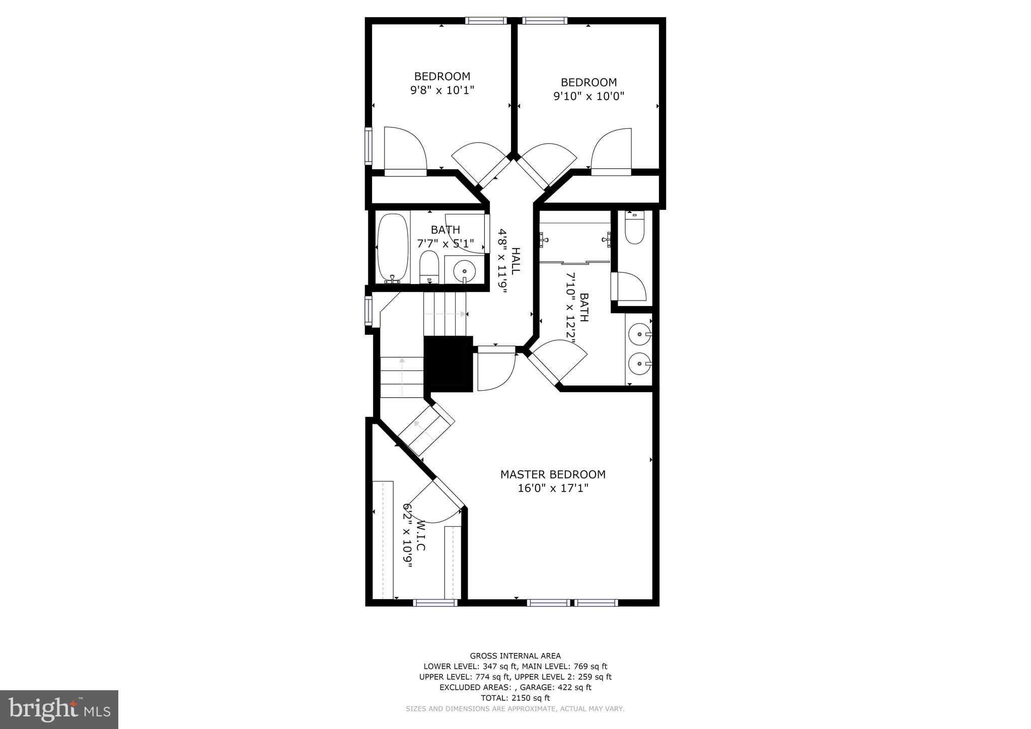 4715 Arsenal Road, Unit 40 Ellicott City, MD 21042 - Photo 38 of 40 Upper Level Floor Plan