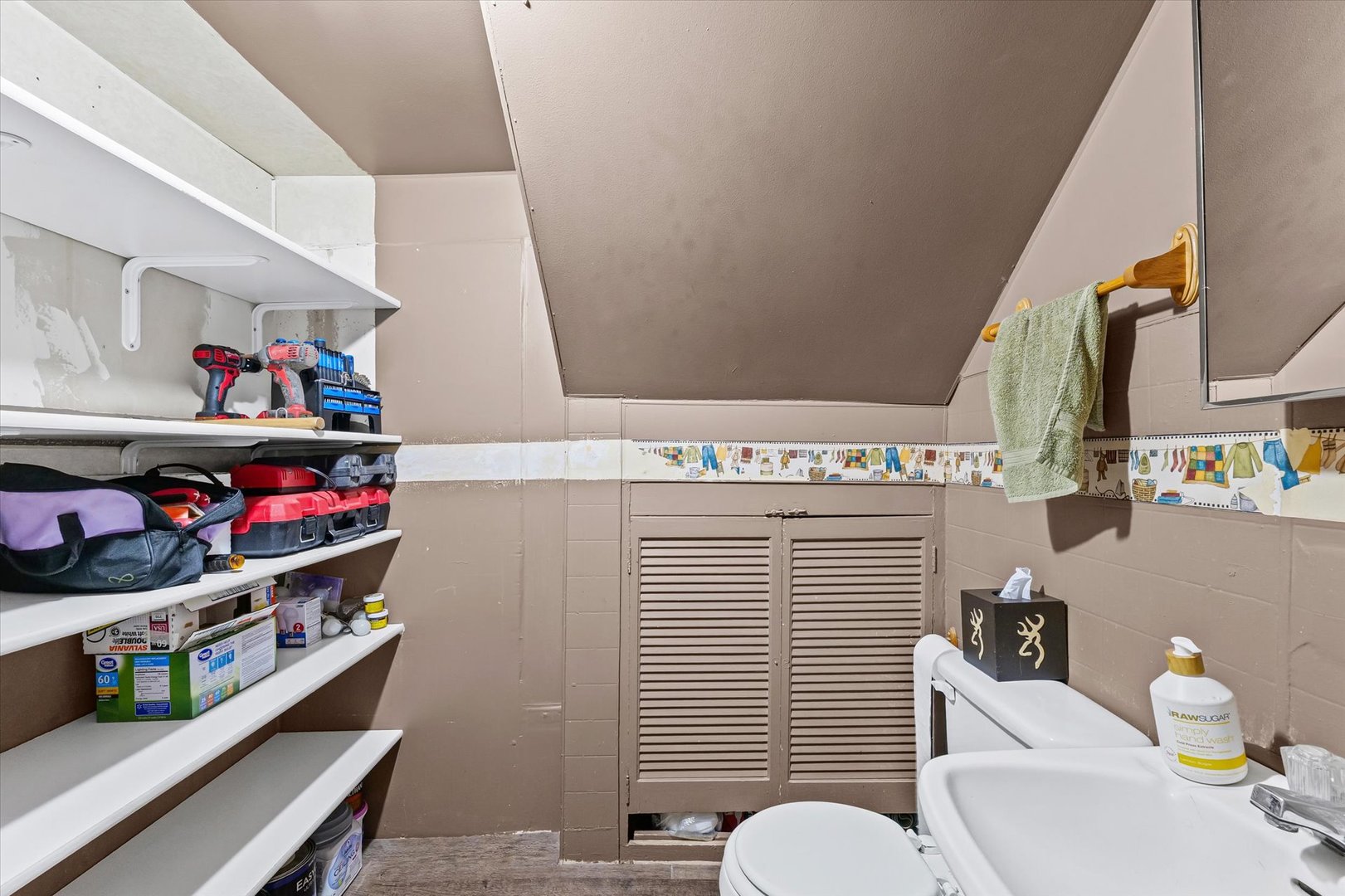 1636 East 1500 North Road Roberts, IL 60962 - Photo 25 of 49 a bathroom with a sink a shelf and books