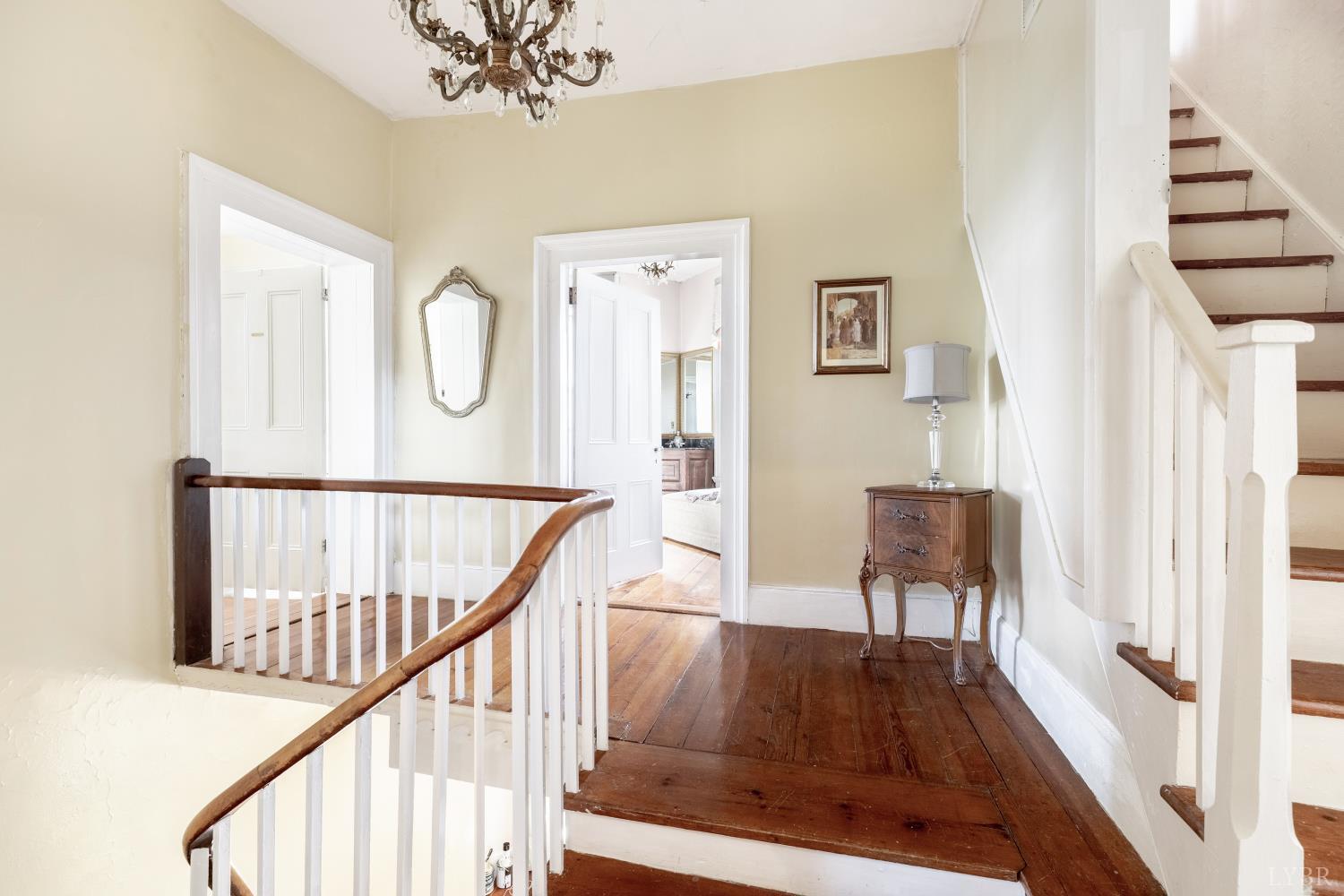 2416 Lowesville Road Amherst, VA 24521 - Photo 33 of 82 a view of a hallway with wooden floor and stairs