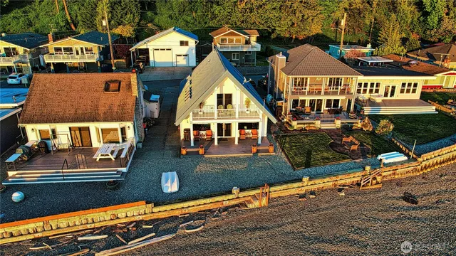 an aerial view of multiple houses