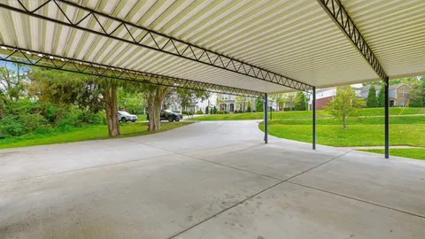 a view of a garden with a yard