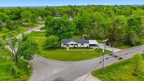 an aerial view of a house