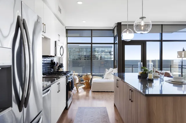 a view of a city with tall buildings