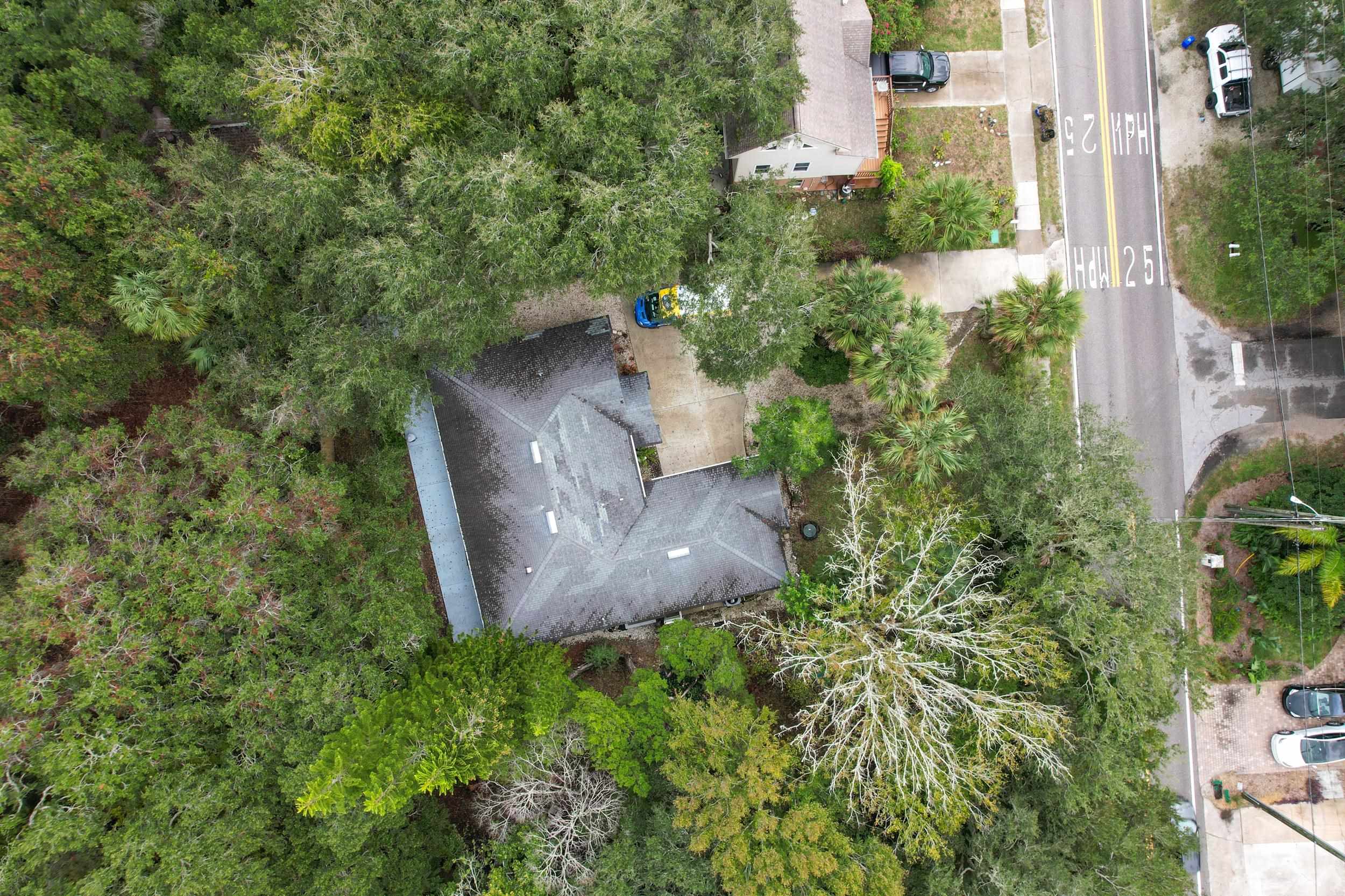 308 A Street St. Augustine, FL 32080 - Photo 43 of 46 an aerial view of a house with a yard and outdoor seating