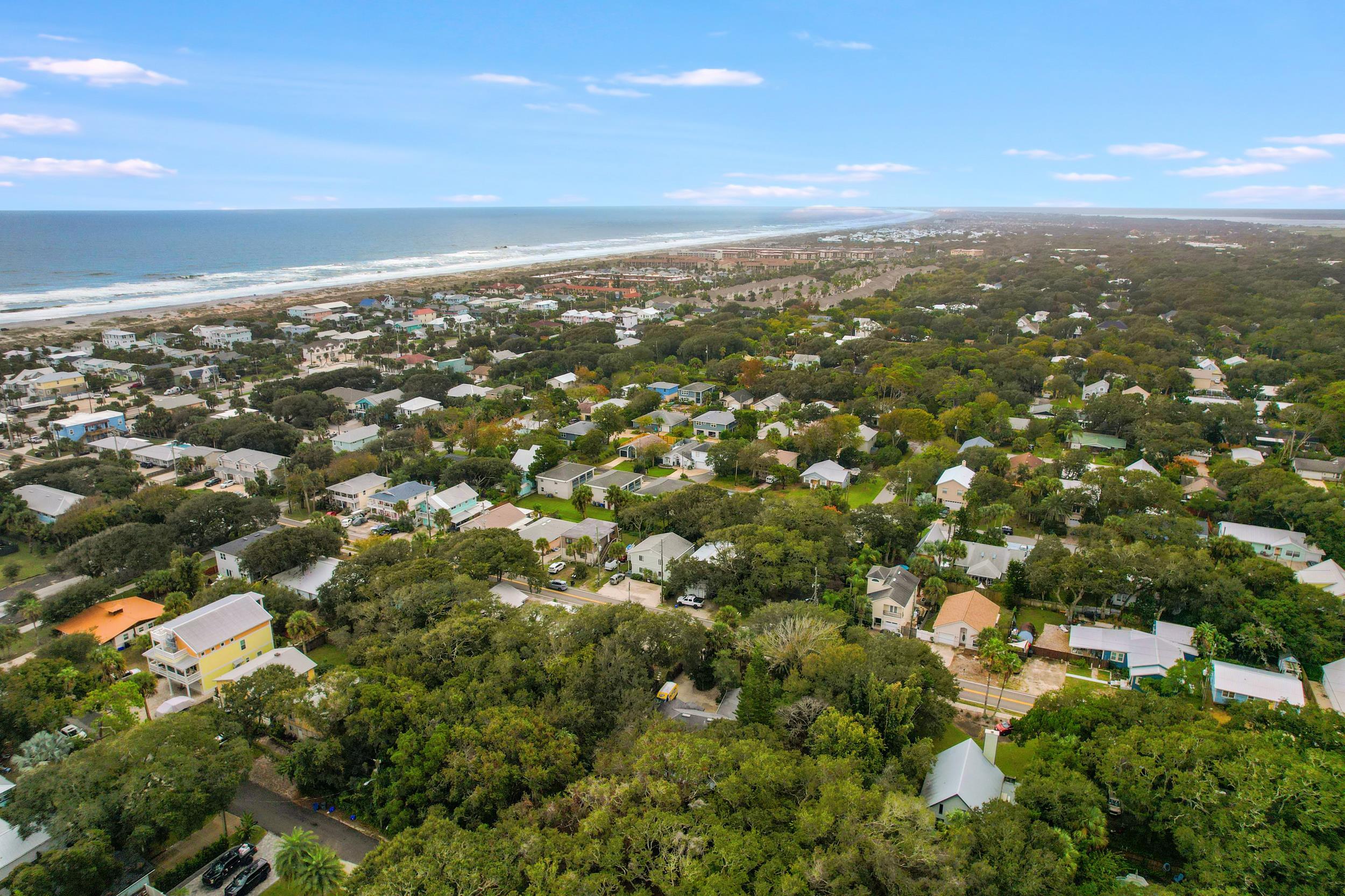 308 A Street St. Augustine, FL 32080 - Photo 45 of 46 an aerial view of residential houses with city and green space