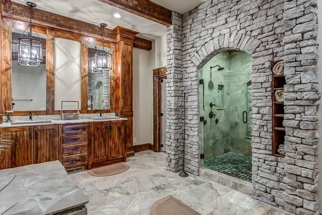 a view of a wooden door