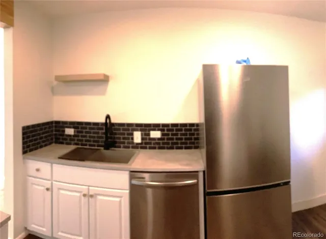 a close view of kitchen appliances