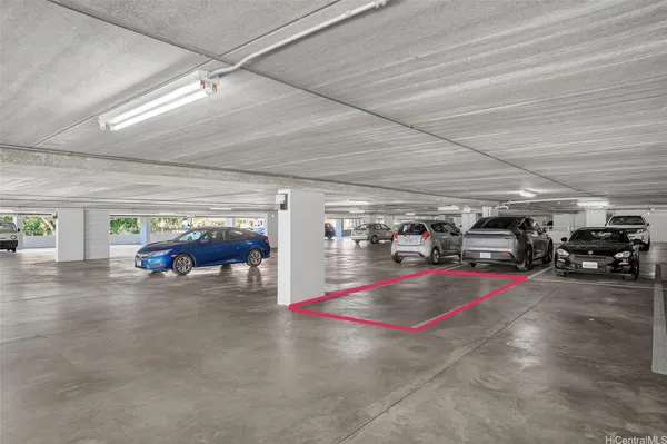 a view of parking garage
