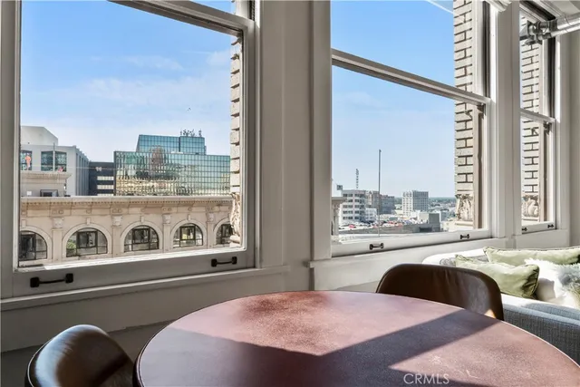 a view of a city that has tall buildings