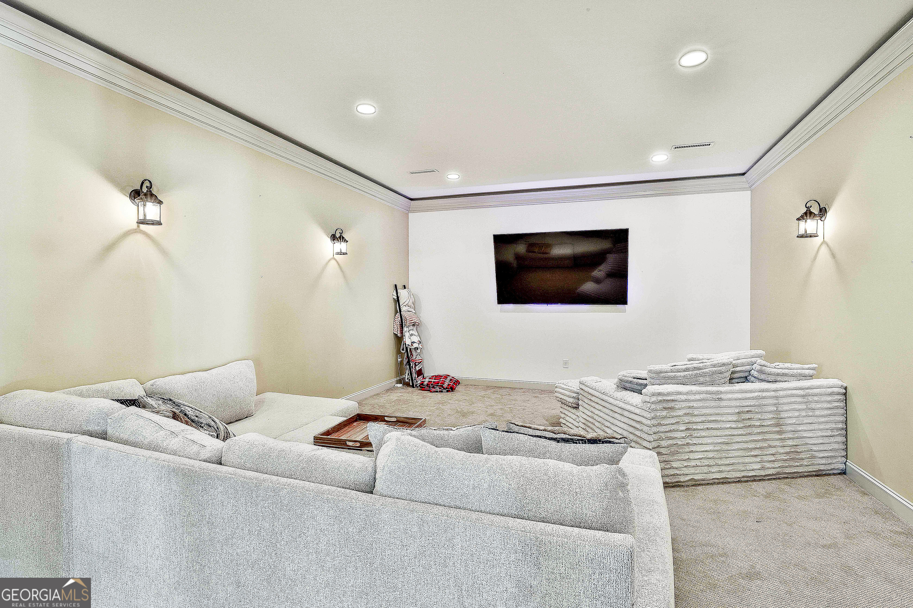 2161 Bear Creek Road Moreland, GA 30259 - Photo 105 of 137 a living room with furniture and a flat screen tv