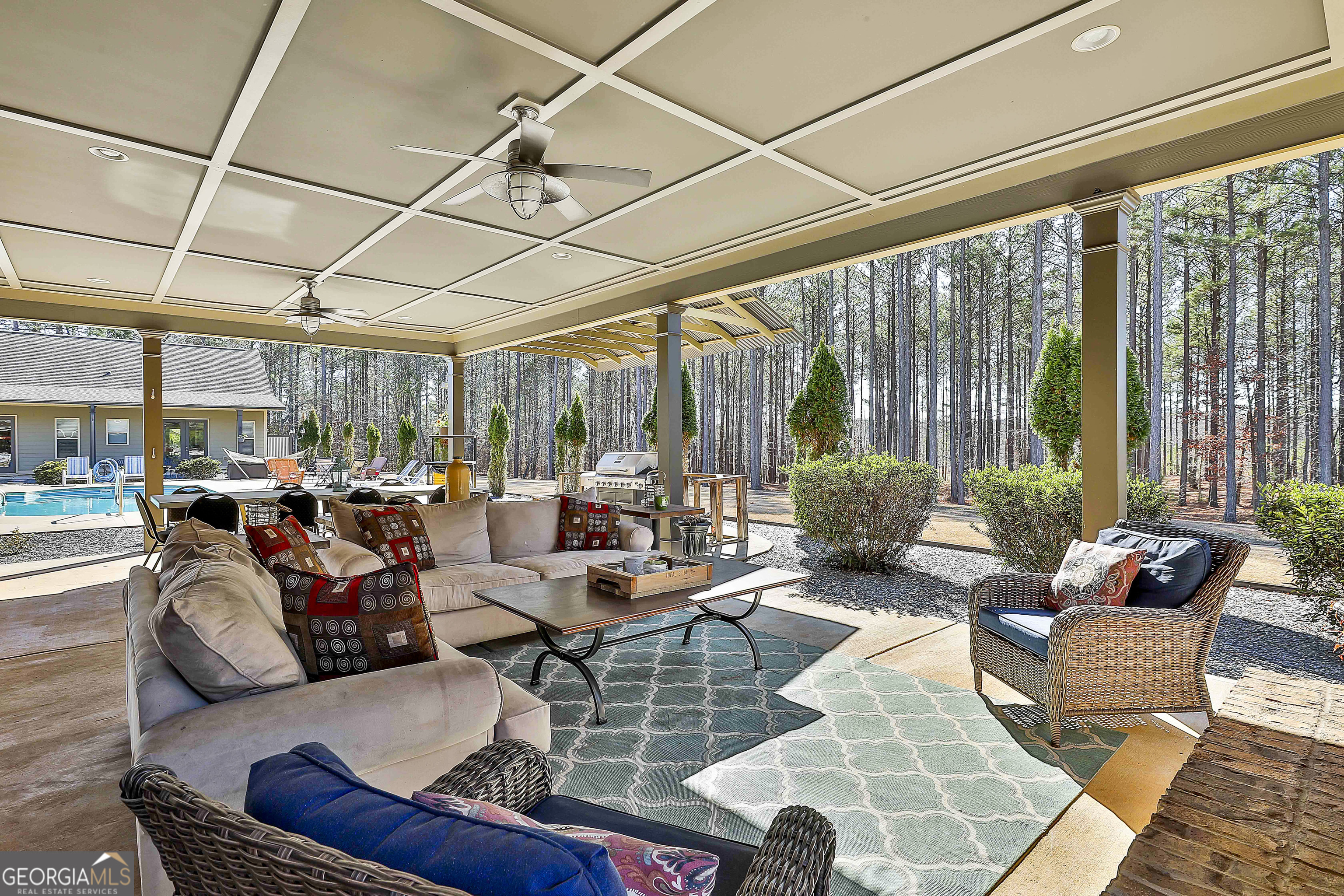 2161 Bear Creek Road Moreland, GA 30259 - Photo 91 of 137 a living room with furniture and a large window