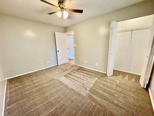 a view of a room with a window