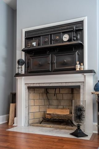 a kitchen with a oven and a cabinets