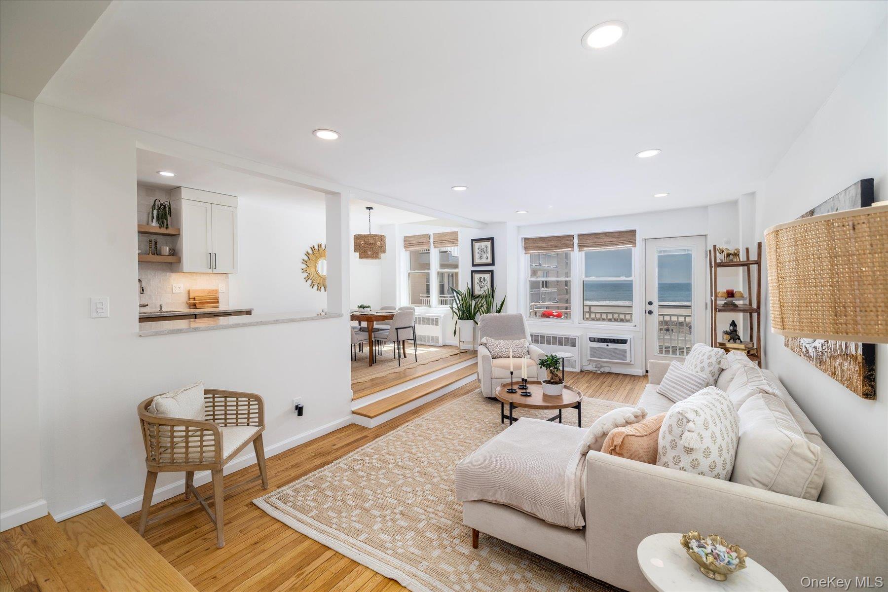 522 Shore Road, Unit 3AA Long Beach, NY 11561 - Photo 2 of 30 Open Concept Living Space with Hardwood Floors and Recessed Lighting