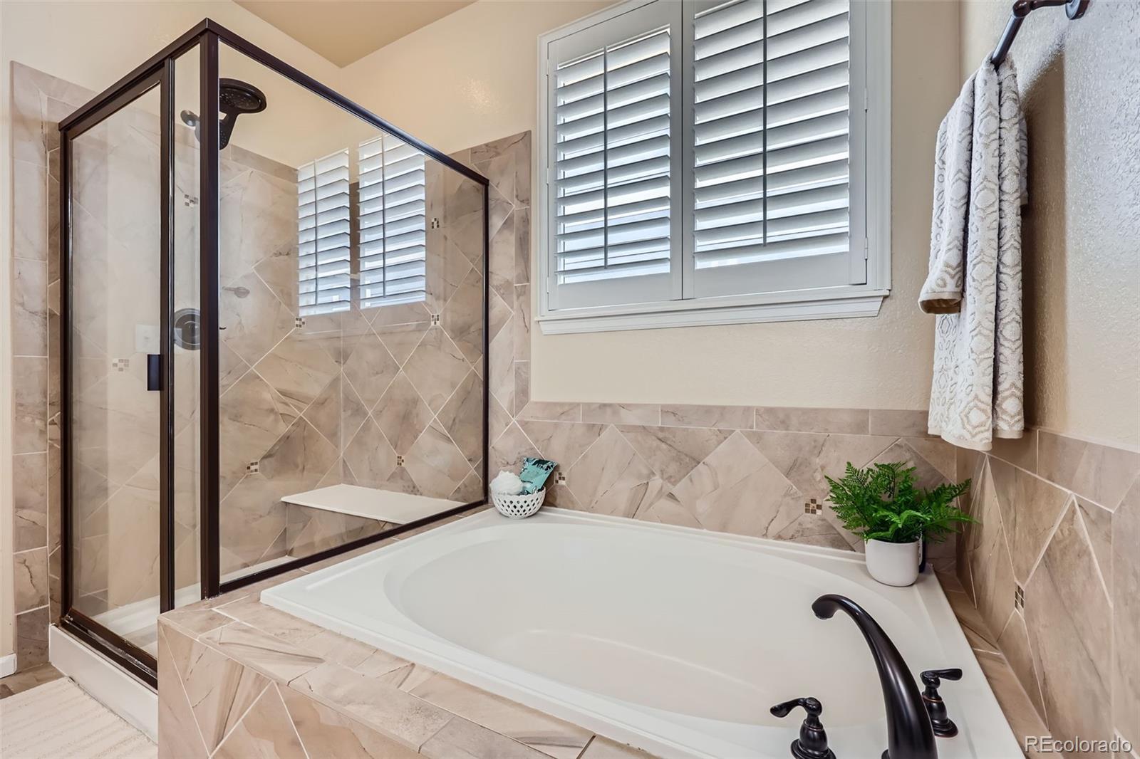 2872 Dreamcatcher Loop Castle Rock, CO 80109 - Photo 24 of 42 a bathroom with a tub and a shower