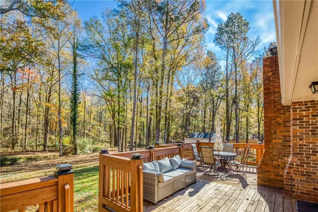 a view of a balcony with chairs
